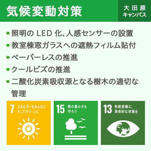 気候変動対策 大田原キャンパス